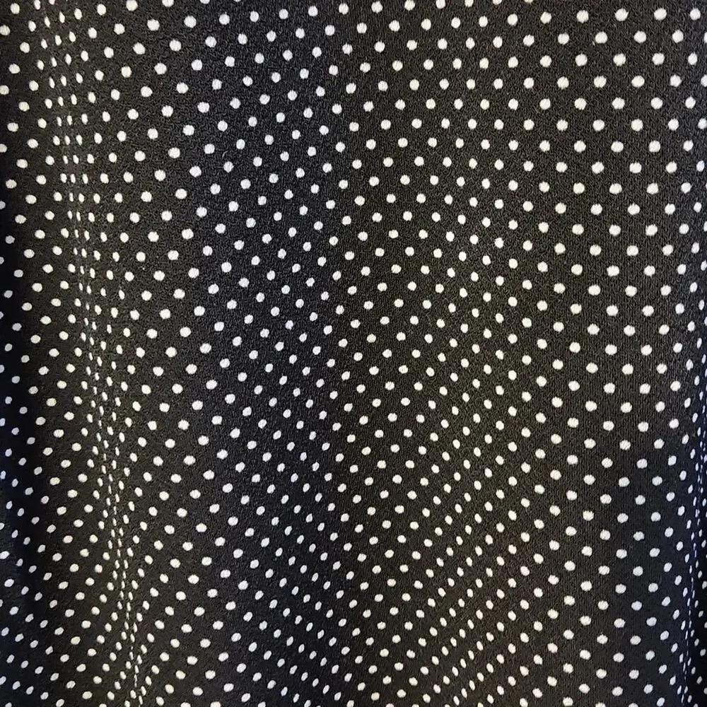 Adrianna Papell Womens Polka-dot Blouse Size 2X Keyhole Back 3/4 Sleeves Stretch